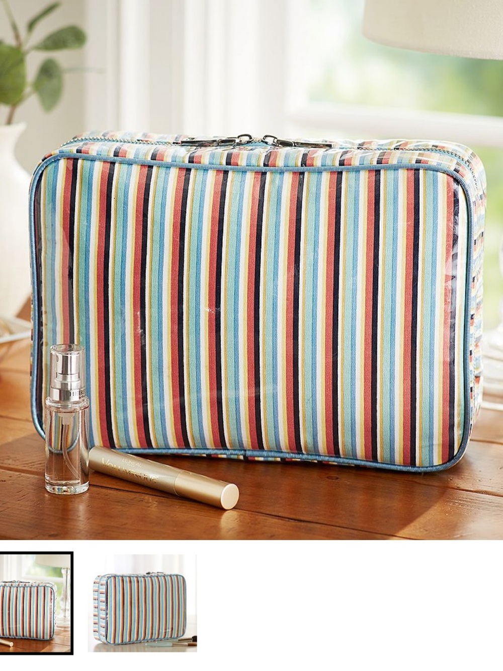 Pottery Barn Addie Stripe Ultimate Cosmetic Bag